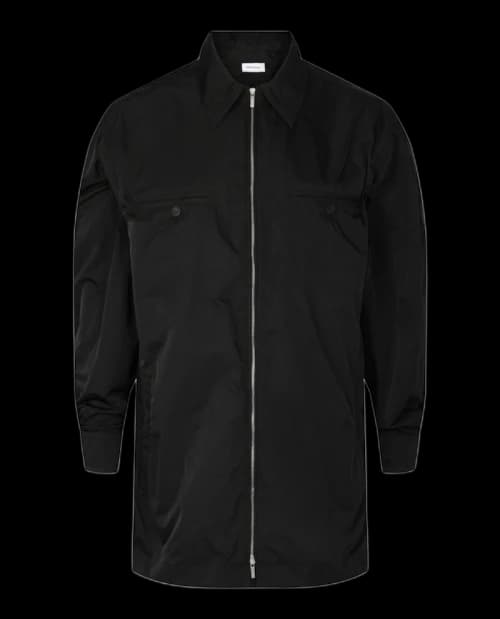 Ferragamo Zip-Up Windbreaker with Removable Hood Black