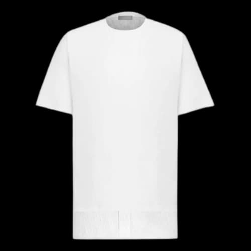 DIOR FW21 Solid Color Alphabet Jacquard Short Sleeve White T-Shirt