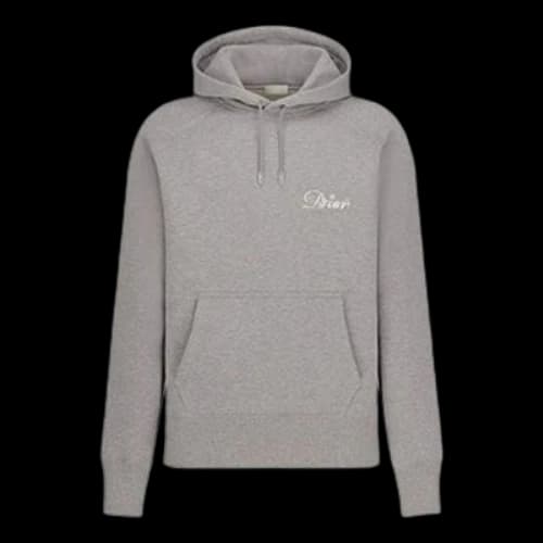 DIOR x KENNY SCHARF Crossover FW21 Logo Embroidered Printing Patch Pullover Gray