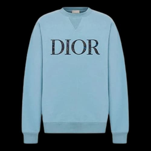 DIOR FW21 Alphabet Printing Round Neck Pullover Blue