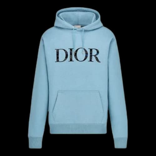DIOR x Peter Doig Crossover FW21 Cotton Fleece Material Light Blue