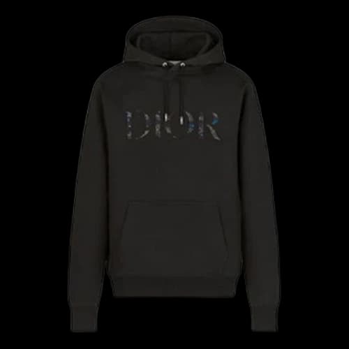 DIOR FW21 Logo Printing Solid Color Long Sleeves Black