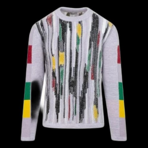 DIOR Stripe Printing Round Neck Long Sleeves Pullover Wool Sweater Multicolor