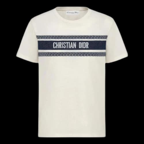 DIOR SS21 Casual Round Neck Pullover Short Sleeve Unisex White