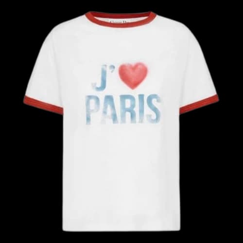 DIOR FW21 Casual Alphabet Love Short Sleeve White