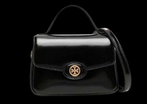 Tory Burch Robinson Spazzolato Small Top Handle Black