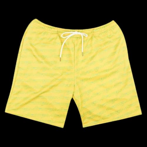 Psychworld Repeated Logo Shorts 'Yellow/Teal'