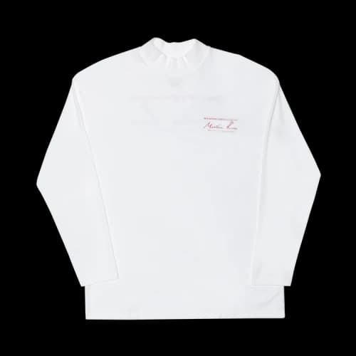 Martine Rose Funnel Neck Logo T-Shirt 'White'