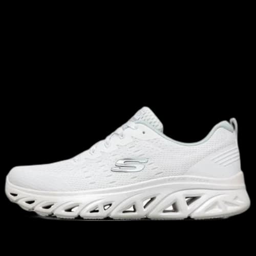 Skechers Glide-Step Sport Low-Top Running Shoes White/Silver (Women's)