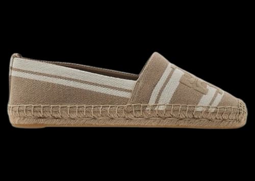 Tory Burch Double T Jacquard Espadrille Cammello Ash White (Women's)