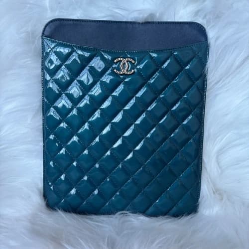Chanel Quilted Patent Leather Tablet