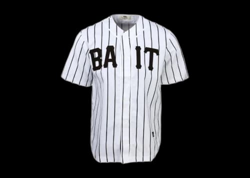 BAIT Sluggers Pinstripe Baseball Jersey White/Black