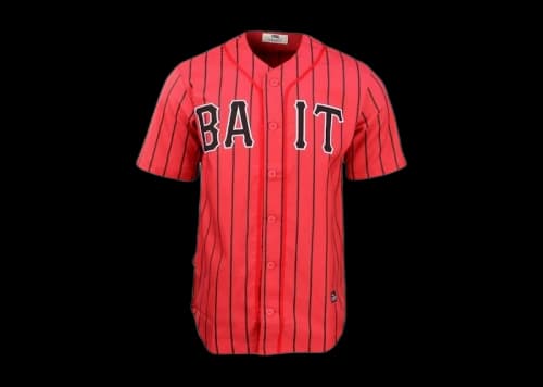 BAIT Sluggers Pinstripe Baseball Jersey Red/Black
