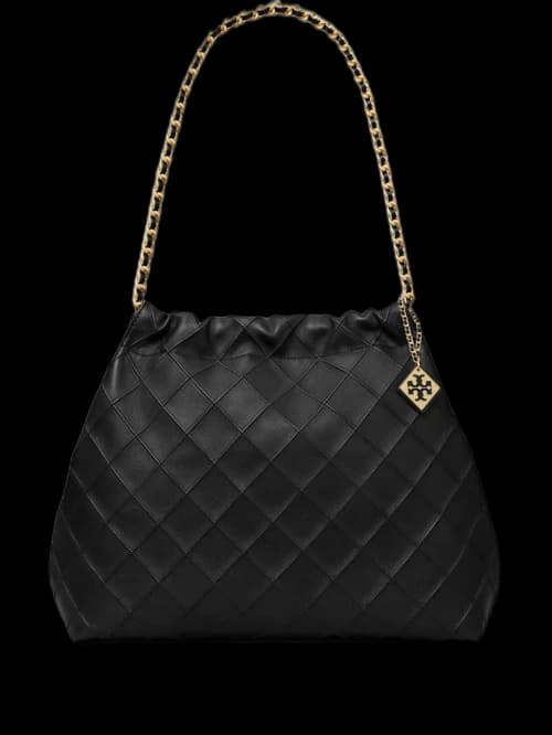 Tory Burch Logo Hobo Bag Black