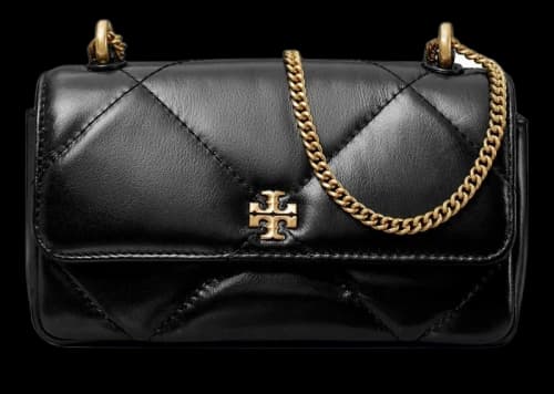 Tory Burch Mini Kira Diamond Quilt Flap Bag Black