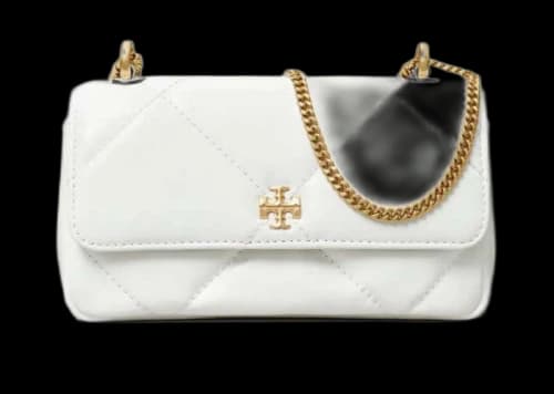 Tory Burch Mini Kira Diamond Quilt Flap Bag Blanc