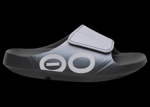 OOFOS OOahh Sport Flex Slide Black Lavender (Women's)