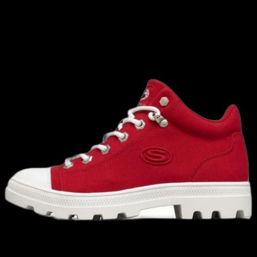 Jeremy Ville x Skechers Roadies High-Top Canvas Shoes Red/White (Women's)