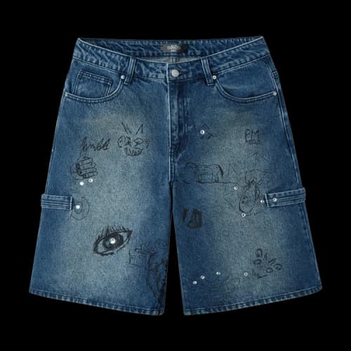 Happy Memories Don't Die Graffiti Shorts 'Blue'