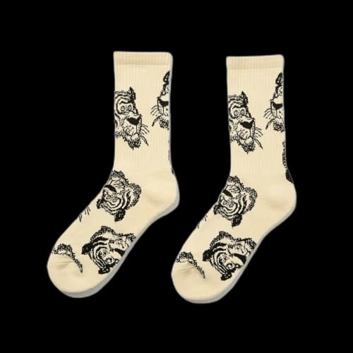 SOULGOODS 3rd Anniversary Tiger Head Socks Sand
