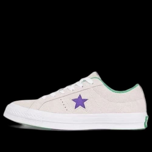 Converse Mens One Star Ox Grand Slam Suede 'White/Court Purple/Green