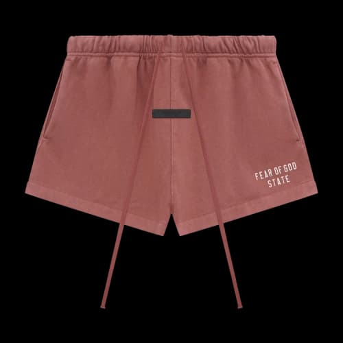 Fear of God Essentials Heavy Jersey Running Shorts 'Crimson'