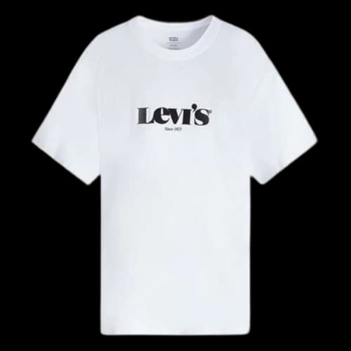 Levis Round Neck Pure Cotton Alphabet Logo Printing Short Sleeve White