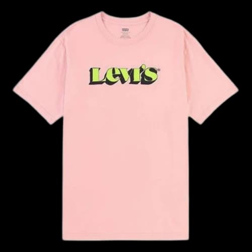 LEVI'S Levis Round Neck logo Printing Short Sleeve Pink