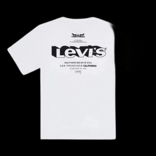 LEVI'S Levis Round Neck Printing Pullover Short Sleeve White