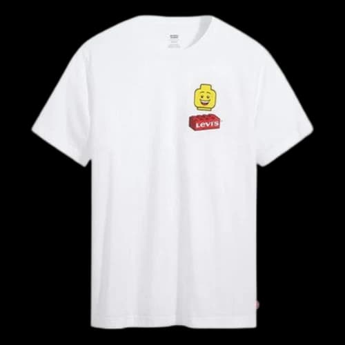 LEVI'S Levis x LEGO Crossover Cotton Smiling Face Printing Short Sleeve Unisex White