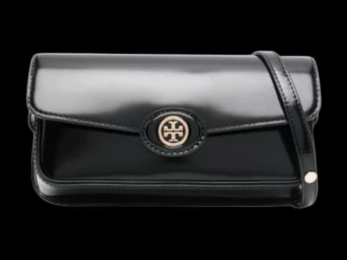 Tory Burch Robinson Spazzolato Rectangular Shoulder Bag Black