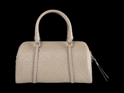 Tory Burch T Monogram Leather Mini Barrel Bag Fresh Clay