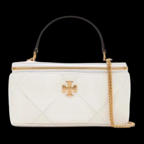 Tory Burch Kira Diamond Quilt Vanity Case Blanc