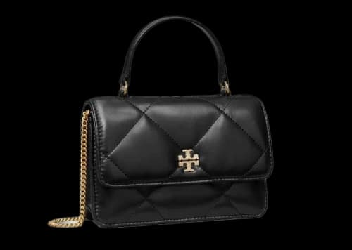 Tory Burch Top Handle Chain Wallet Black