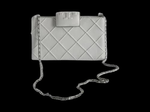 Tory Burch Fleming Mini Chain Wallet Blanc