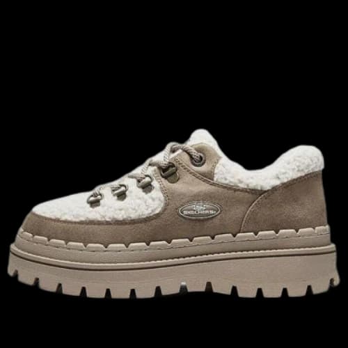 Skechers Casual High Platform Shoes 'Brown White' (Women's)