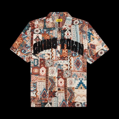 Chinatown Market Patchwork Short Sleeve Shirt 'Black'