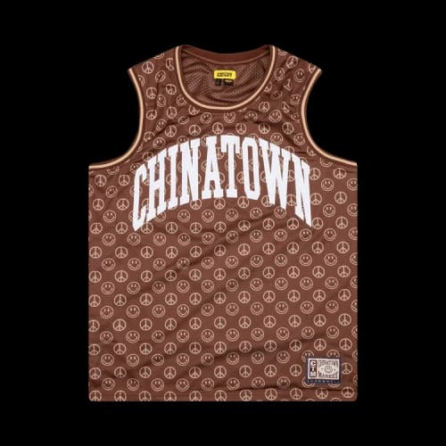 Chinatown Market Smiley Cabana Basketball Jersey 'Brown'