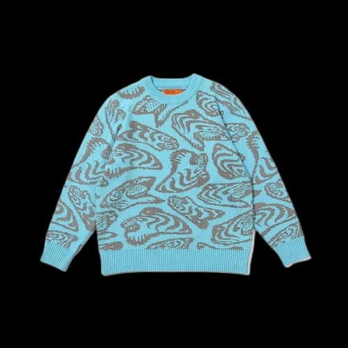 SOULGOODS Thermochromic All Over Tiger Knited Sweater Blue