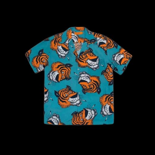 SOULGOODS All Over Tiger Hawaiian Shirt Green