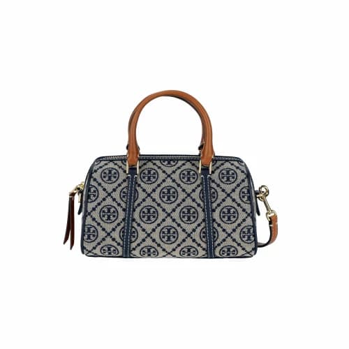 Tory Burch T Monogram Mini Barrel Bag Navy