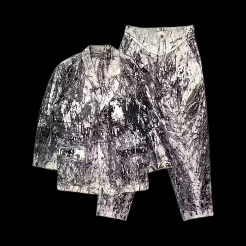 Vintage Issey Miyake Suminagashi Dyed Suit 'Black Dye'