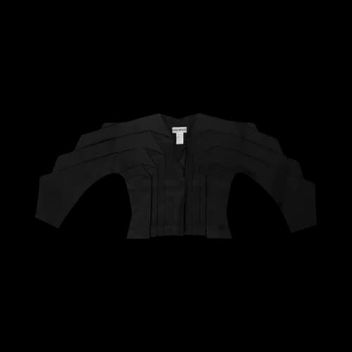 Issey Miyake Dinosaur Architectural Pleated Linen Jacket 'Black'