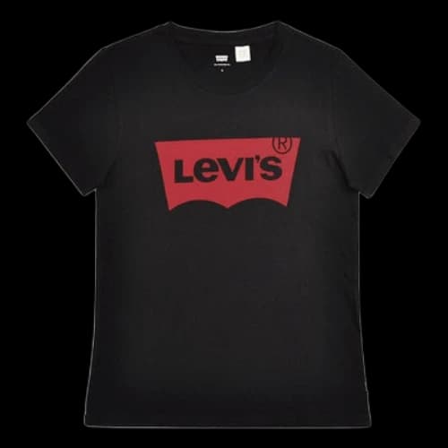 To Be Defined Levis Logo Printing Round Neck Short Sleeve Black T-Shirt