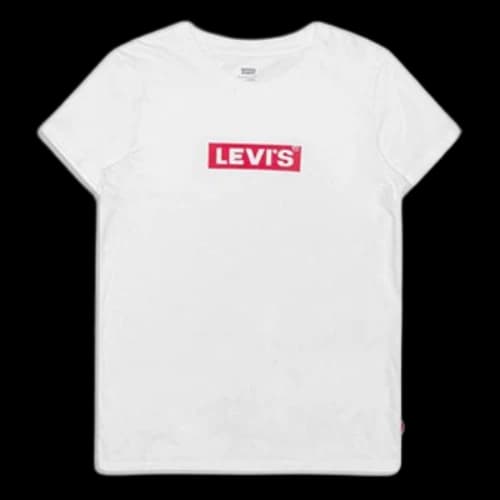 LEVI'S Levis Box Logo Casual Round Neck Short Sleeve White