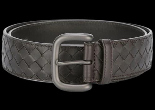Bottega Veneta Intrecciato Leather Belt Brown