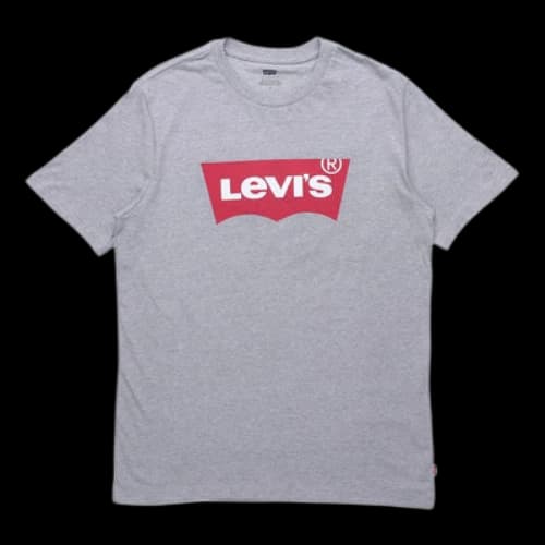 To Be Defined Levis Alphabet Logo Loose Round Neck Short Sleeve Gray T-Shirt