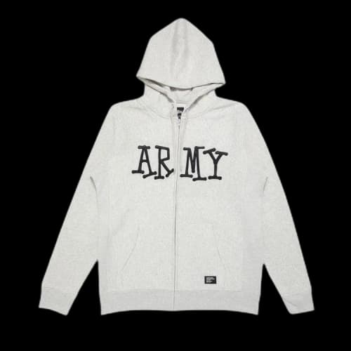 Stussy Army Zip-Up Hoodie 'Grey Heather'