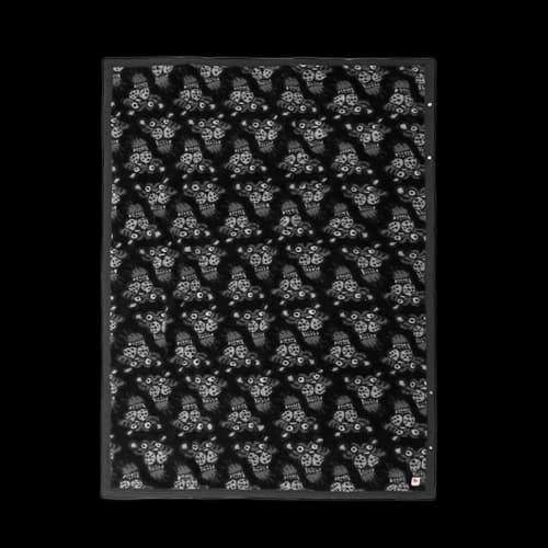 SOULGOODS Allover Tiger Logo Fleece Blanket Black