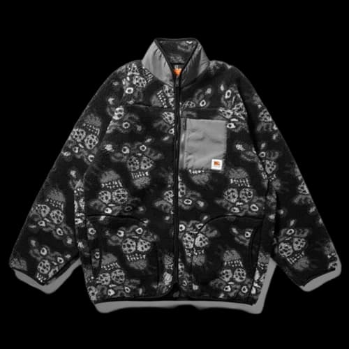 SOULGOODS Allover Tiger Logo Fleece Jacket Black